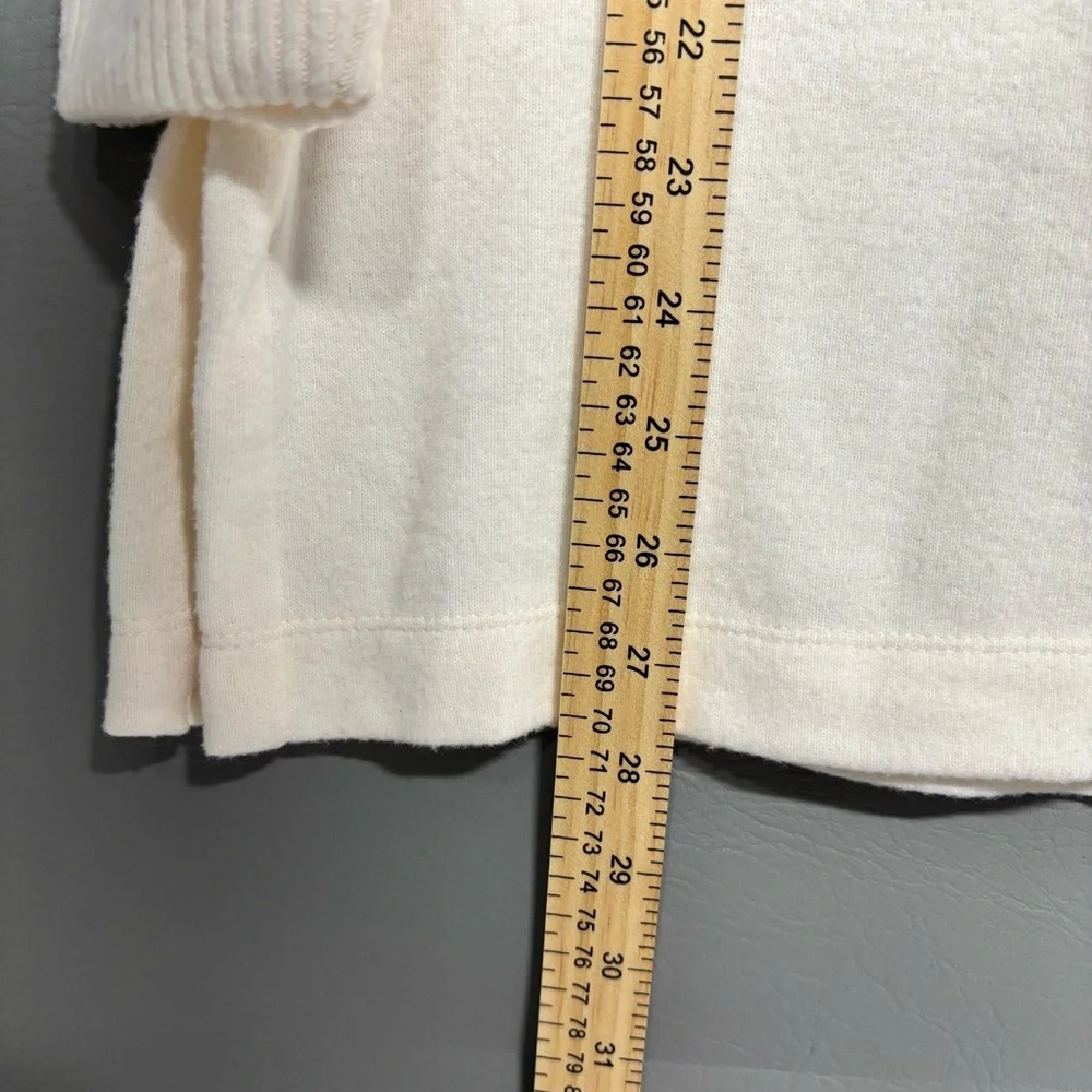 ✨LOFT V-Neck Pullover Sweater Cream Knitted Long Sleeve Size MP